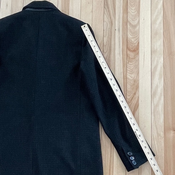 DKNY Charcoal/Black Grid Print Wool Blend Single Button Coat - Sz 8 - Picture 16 of 16